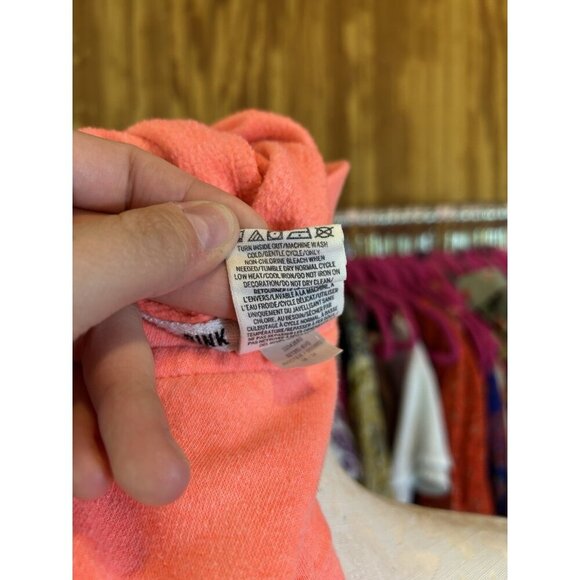 VS Victoria's Secret Bright Coral Pink Zip Up Light Logo Bright Size XS Hoodie - Picture 10 of 10